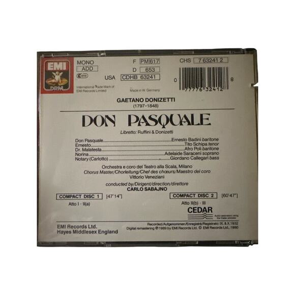 Donizetti – Don Pasquale (2-CD Set, EMI, 1990) Tito Schipa, La Scala, Sabajno - Picture 2 of 2